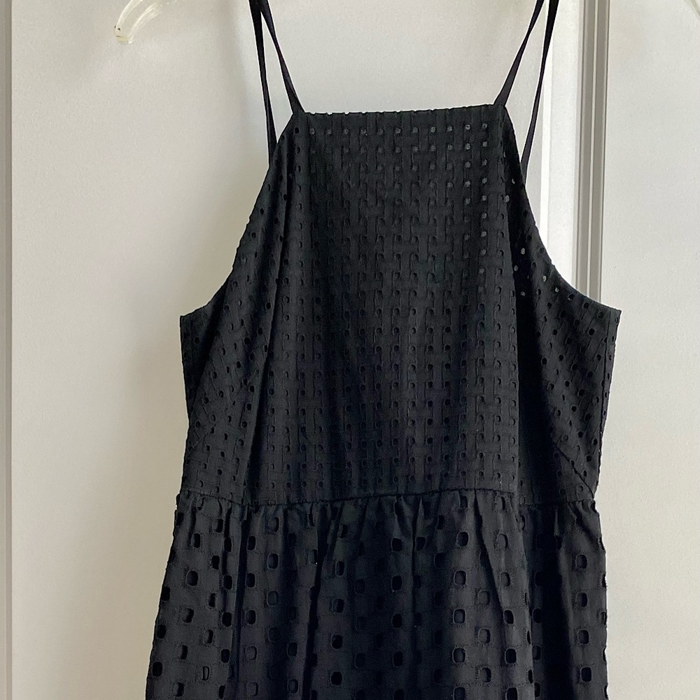 Anne Taylor Loft Size 0 Black Eyelet midi dress